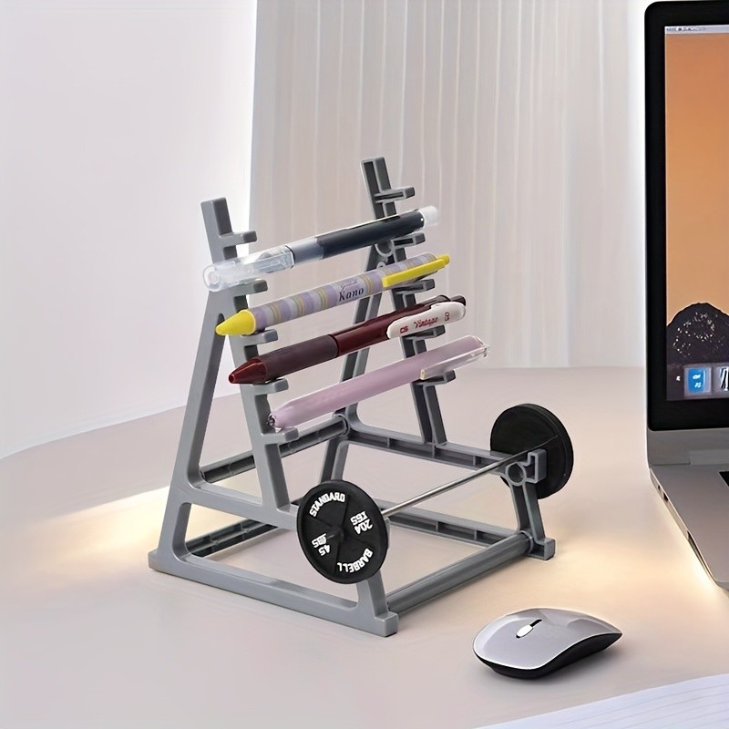 Barbell Pen Holder Gym Desk Organizer Office Desk Decor COD
