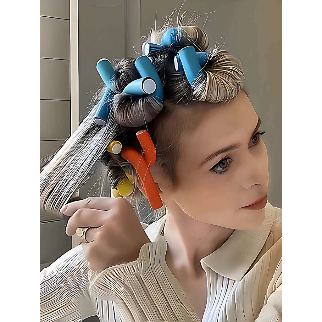 hair curler automatic hair curler Heat-Free Perm-Free Sponge Curling Iron Does Not Hurt Hair Lazy Sleeping Curling Hair Fluffy Big Wave Hairdressing Tool