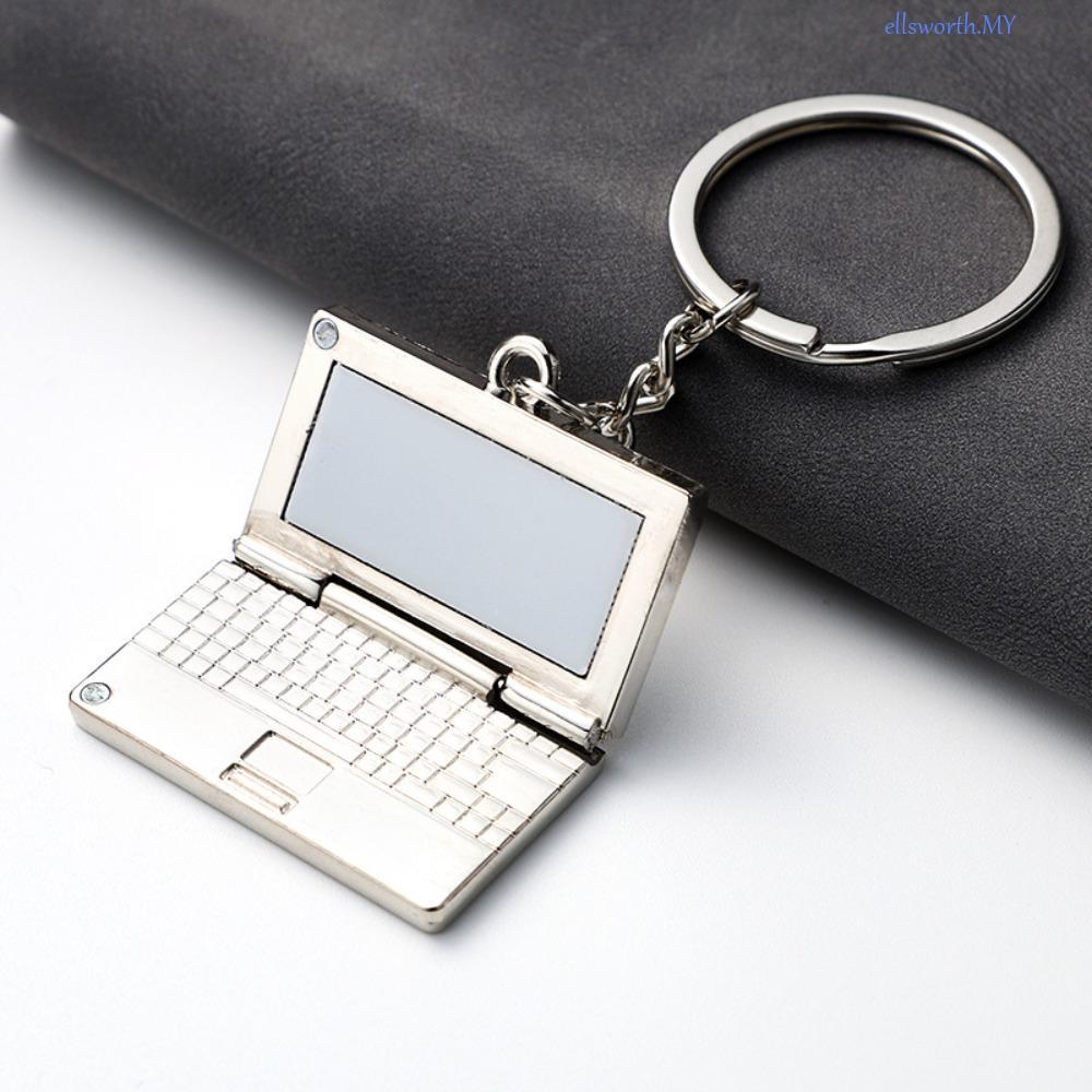 ELLSWORTH Simulation Notebook Bag Pendant, Keychain Metal Metal Laptop Key Chain, Notebook Model Cute Simulation Laptop Creative Simulation Laptop Keyring Decoration