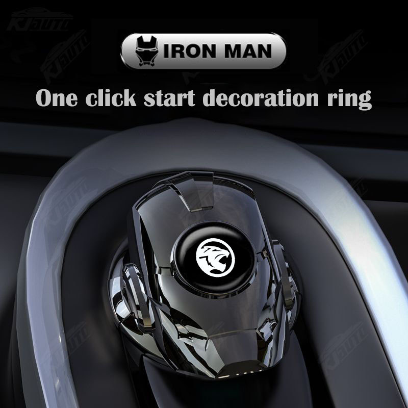 Proton Iron Man Appearance Engine Start Stop Button Cover Ignition Start Switch Button Protective Cover Car One Key Start Button Accessories for S70 S90 X90 E.mas 5 7 Wira Persona