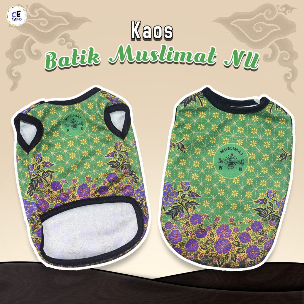 Cute Cat Clothes with NU Nahdlatul Ulama Muslimah Batik Motif for Cats, Goats, and Dogs, Jumbo Size