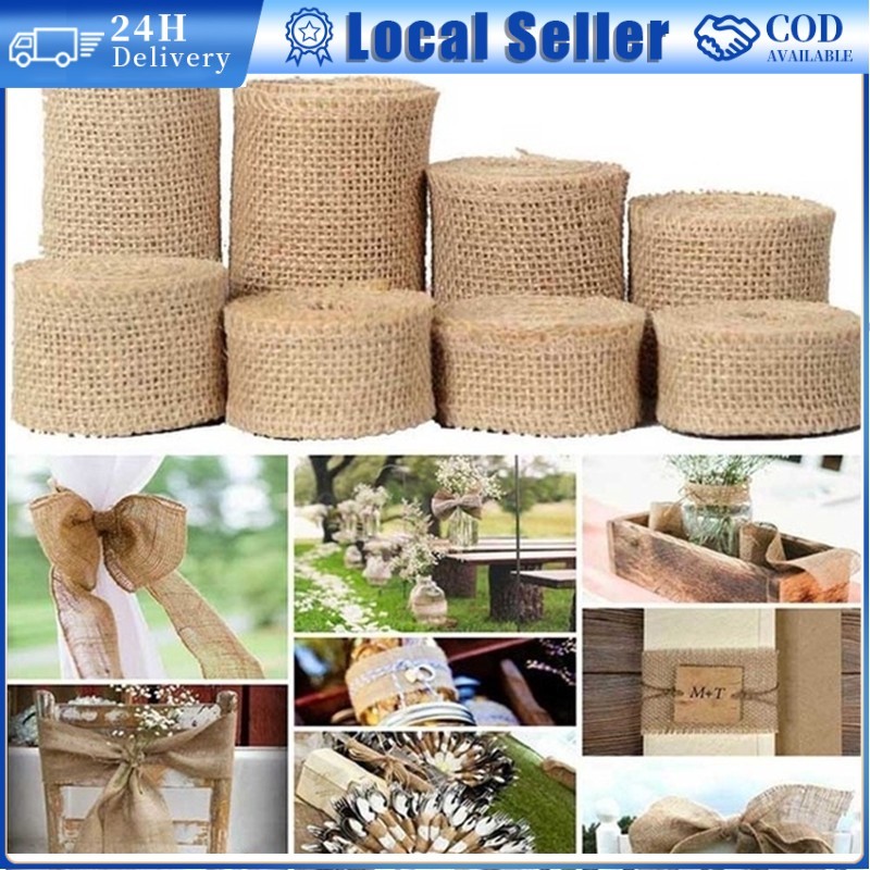 100% Jute Hessian Burlap Cloth 30CM*140-300CM/Rolls Natural Jute Table Runner Ribbon Vintage Wedding Decor Gift Wrapping