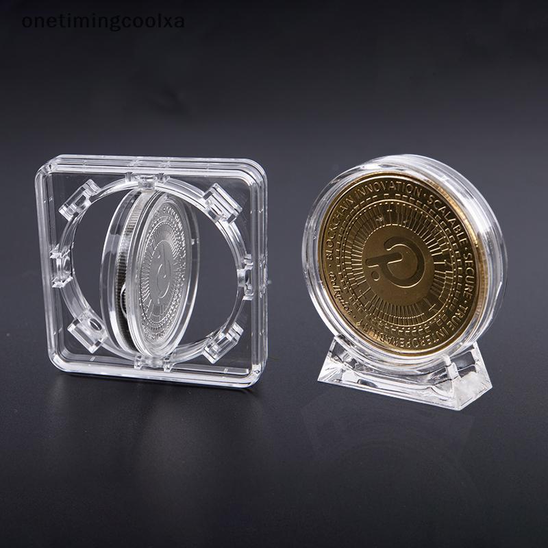 null 4cm Acrylic Coin Display Case Transparent Boxmemorative Medal Protection Box null
