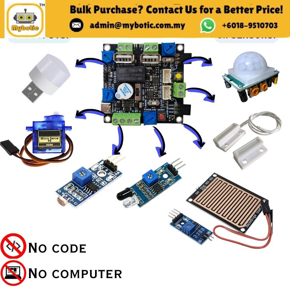 MB-54 V3: My First Logic Kit (No Code, No Computer Required) KSSR & RBT Compatible (Best for Primary School Students)