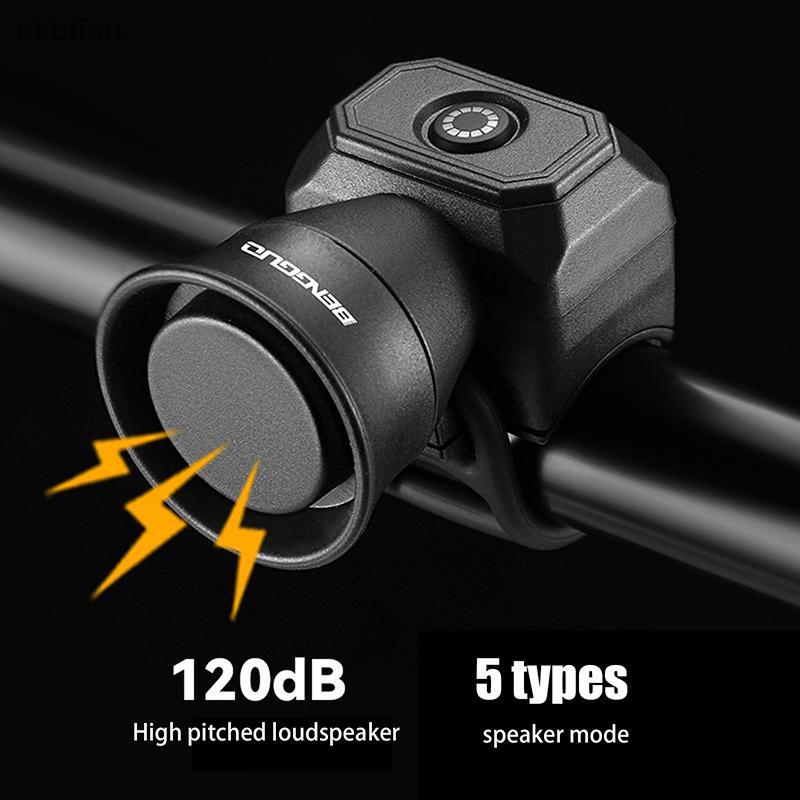 null Bicycle Electric Bell Bike USB Charging Horn Mountain Bike Warning Safety Ring Waterproof Bell Cycling Accessories null