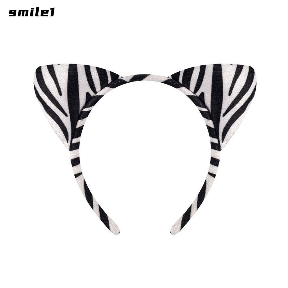 SMILE Kid Costume Headband, Cartoon Stripes Design Zebra Ears Headband, Cute Animal Ears Costume Accessories Hair Ornament Stage Performance