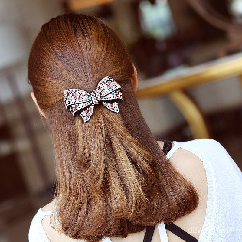 Clip Accessories High-End Hairpin Diamond Full Clip Crystal Match Fairy Bow Version Headdress Korean Top Spring Ponytail Hair Clip Hair CERD