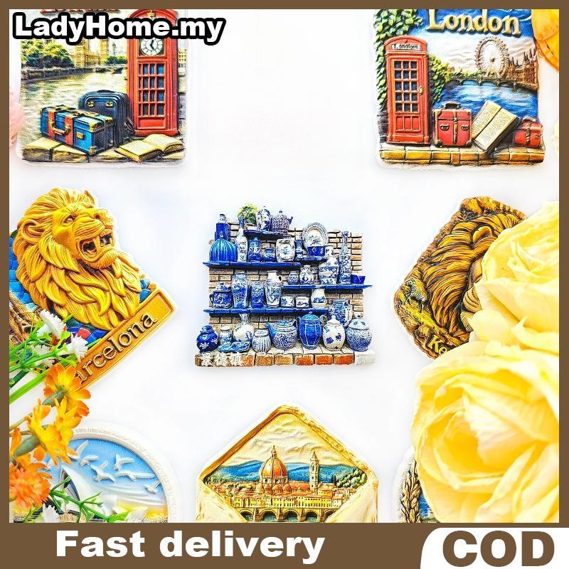 La 1Pcs 3D Magnetic Stiers Jiangxi Jingdezhen Landmark Refrigerator Stier Travelpanion Gift Home Decoration Home