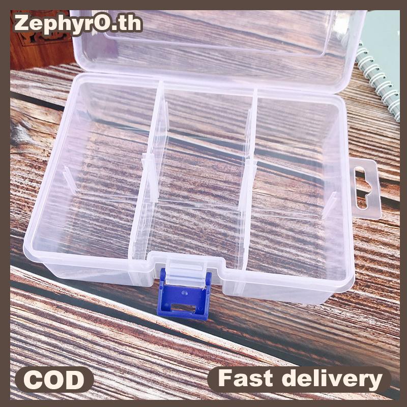 null Detachable 6 Grids Clear Compartment Plastic Storage Box Jewelry Earring Bead Screw Holder Case Display Organizer Container null