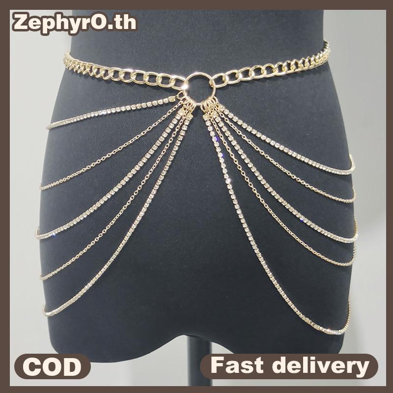 null Sexy Waist Chain Belt Layered Rhinestone Belly Body Chain Fashion Jewelry For Women Festival Rave Party Accessories null