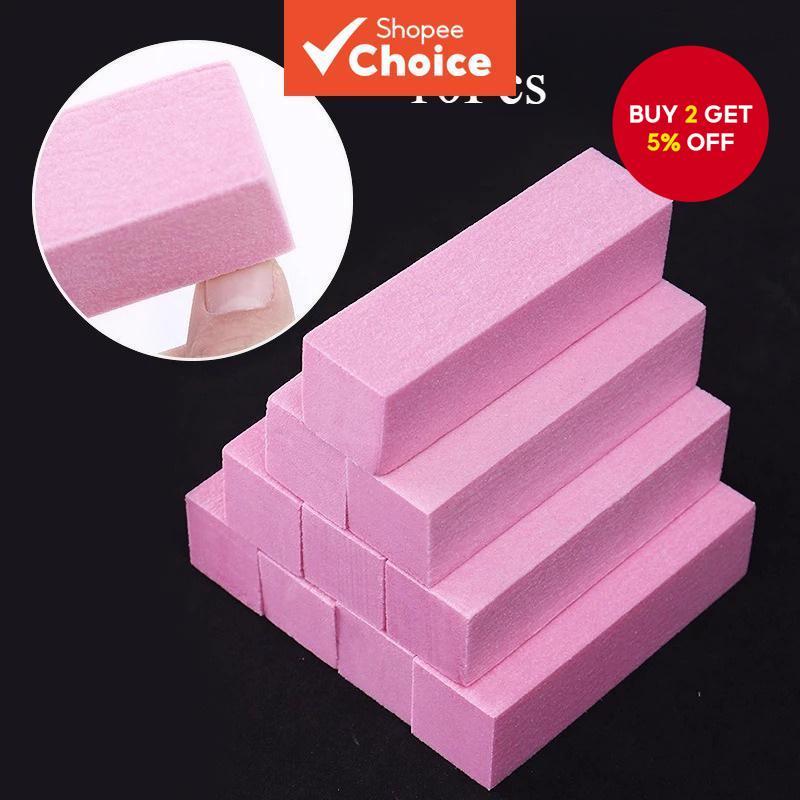 10Pcs Pink Sanding Files Buffer Block for Pedicure and Manicure Care Sponge Nail Art Polishing Tool, No Damage to Nails 10Pcs Fail Menggilap Pink Untuk Penjagaan Kuku Pedikur Manikur Span Seni Kuku Tidak Menyakitkan Alat Seni Kuku