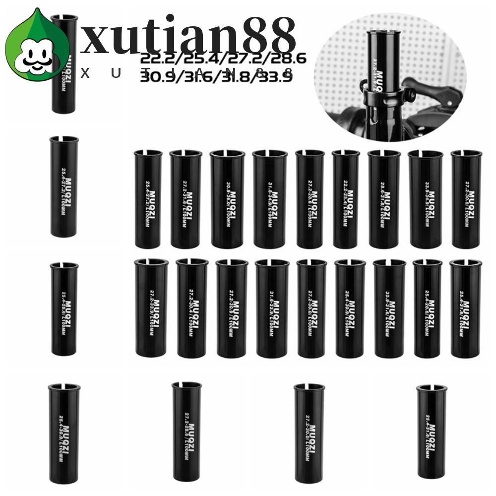 XUTIAN Bicycle Seat Post Sleeve, Tube Conversion 27.2/30.4 Seat Post Reducing Sleeve, Durable Adapter Sturdy Black Extended Reducing Sleeve Mountain Bike