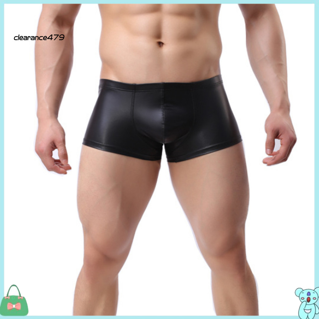 clearance479 Men Boxer Underwear Breathable Men Underwear Men's Elastic Mid-rise Boxer Briefs Breathable U-convex Design Tight Fit High Stretch Solid Color Underwear for Comfortabl