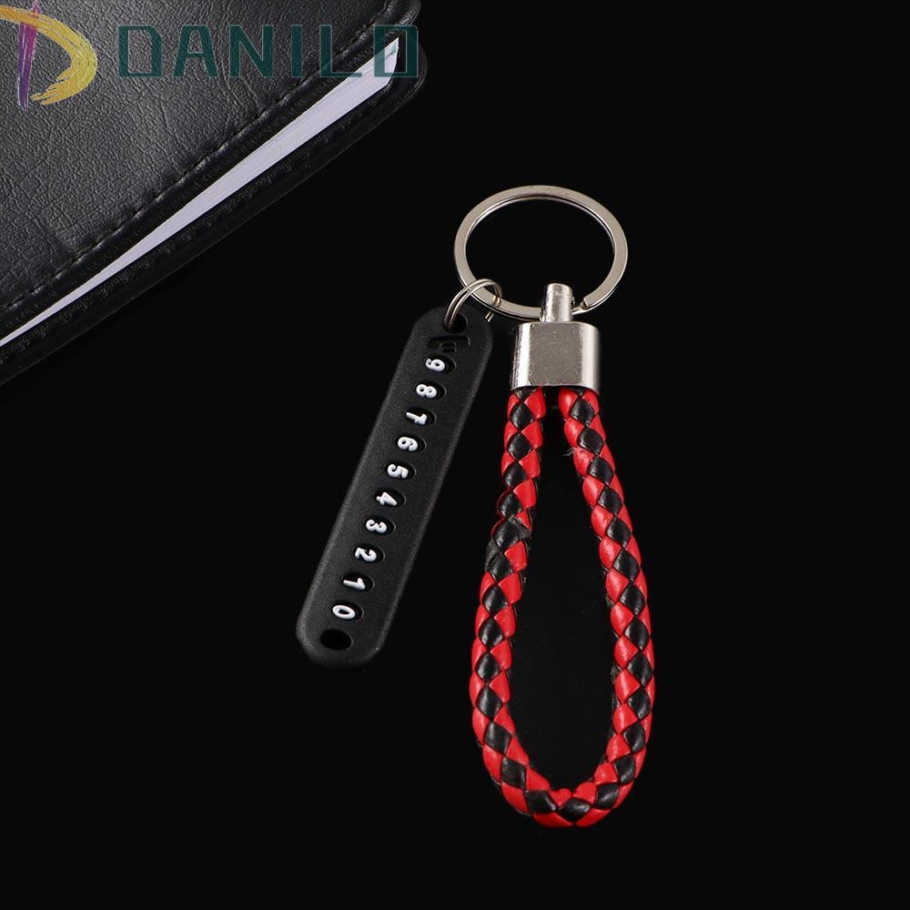 DANILO Car Keychain Car Accessories Leather Bradied Key Chain Anti-lost