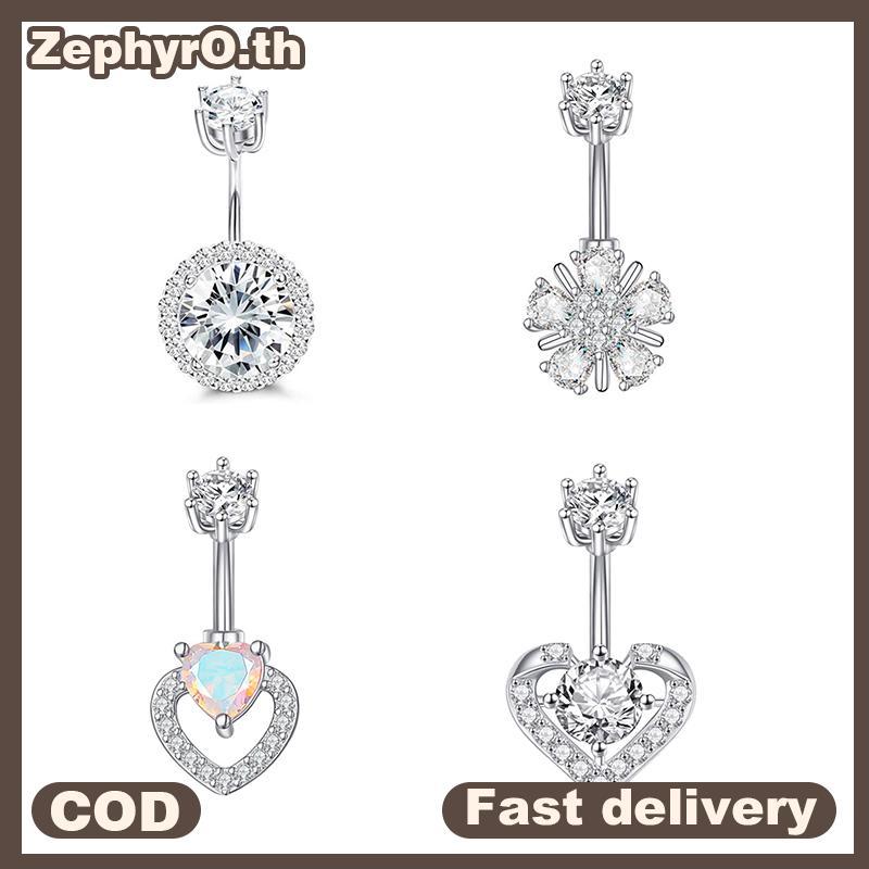 null Fashion Crystal Zircon Belly Button Rings For Women Girls Exquisite Heart Butterfly Navel Ring Body Piercing Jewelry Gifts null