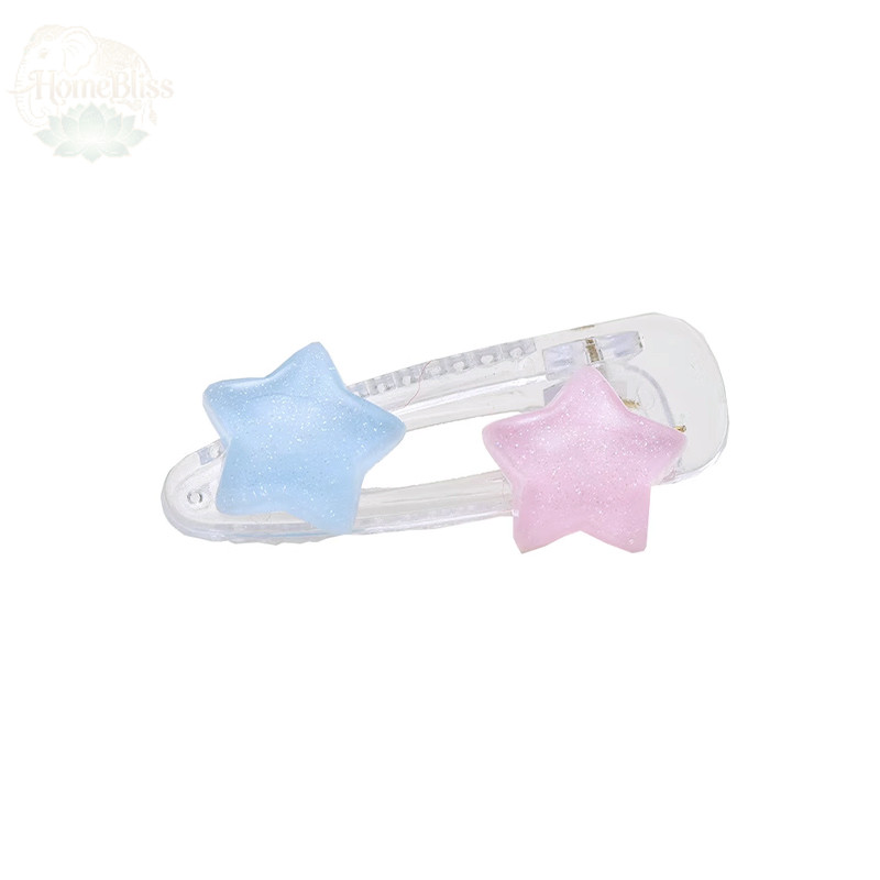 Homebliss Double Star Hair Clip Cute Style Transparent Beautiful