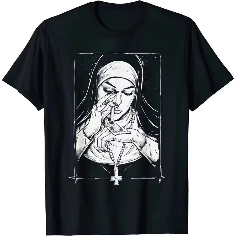 Ambil Dadah T Shirt Biarawati Harajuku Kasual Baru Ketibaan Lelaki Cetak T Kemeja Kasual Baju T Lelaki Sejuk Bersaiz Bes
