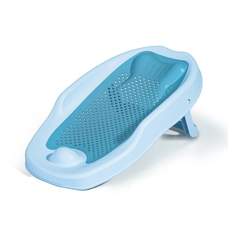 Foldable Baby Bath Bed Support (0–12M) - Blue