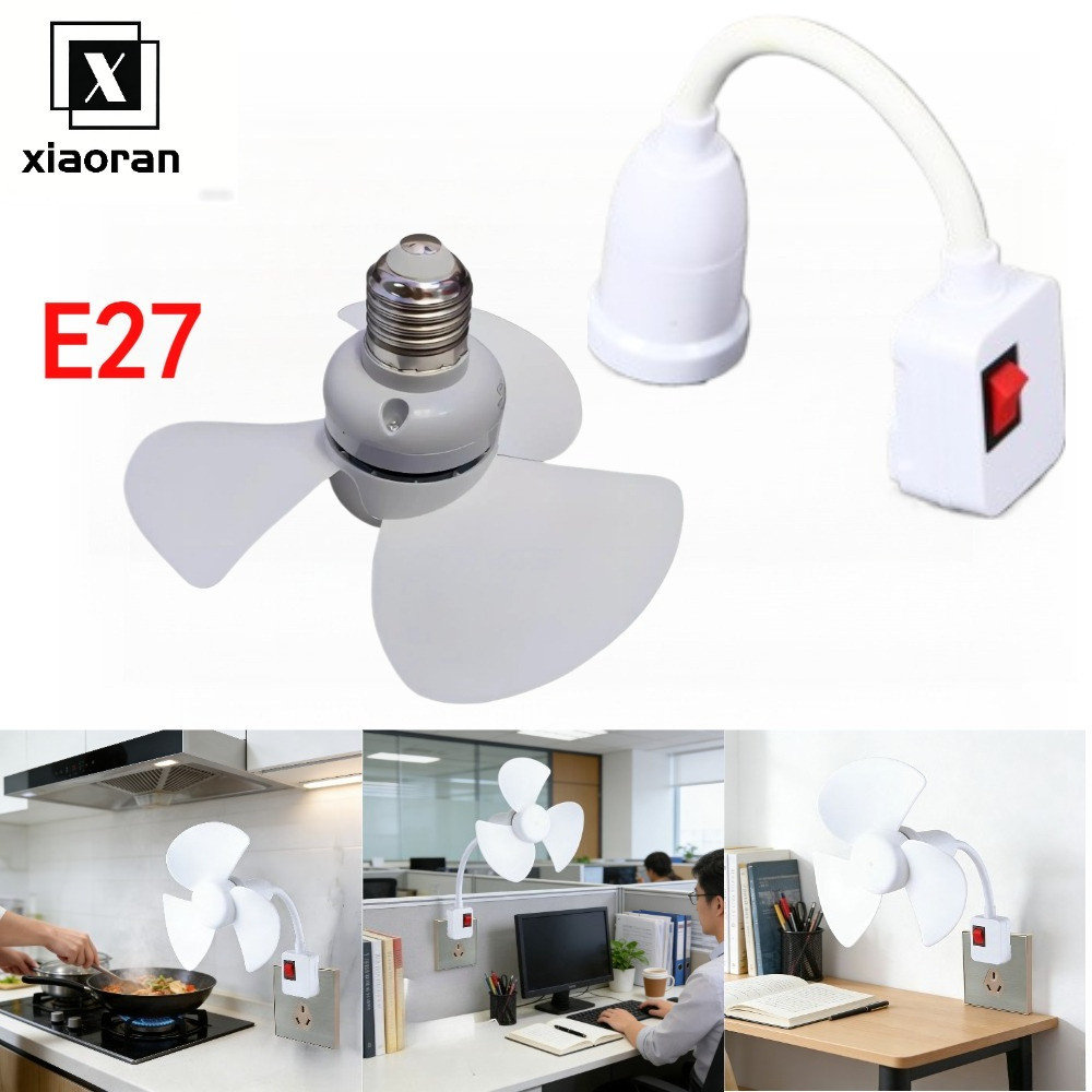 Table Fan Mini Fan 10W E27 Ceiling FansCeiling Indoor Bedroom Kitchen Dormitory Living Room Study Chandelier Cooling Fan
