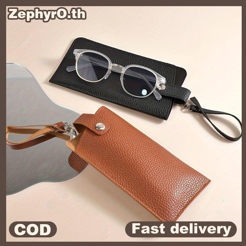 null Luxury Women's Eyeglass Case Leather Soft Holder Poet Cases Slim Travel Pouch For Sunglasses Eyeglasses Eyewear With Lanyard null