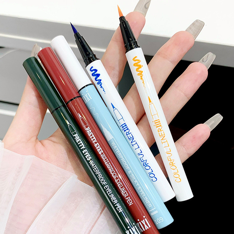 Eyeliner Waterproof Not Easy to Smudge Not Easy to Fade Long-Lasting Quick-Drying Soft Brush Head Wine Red Brown Color173220260108