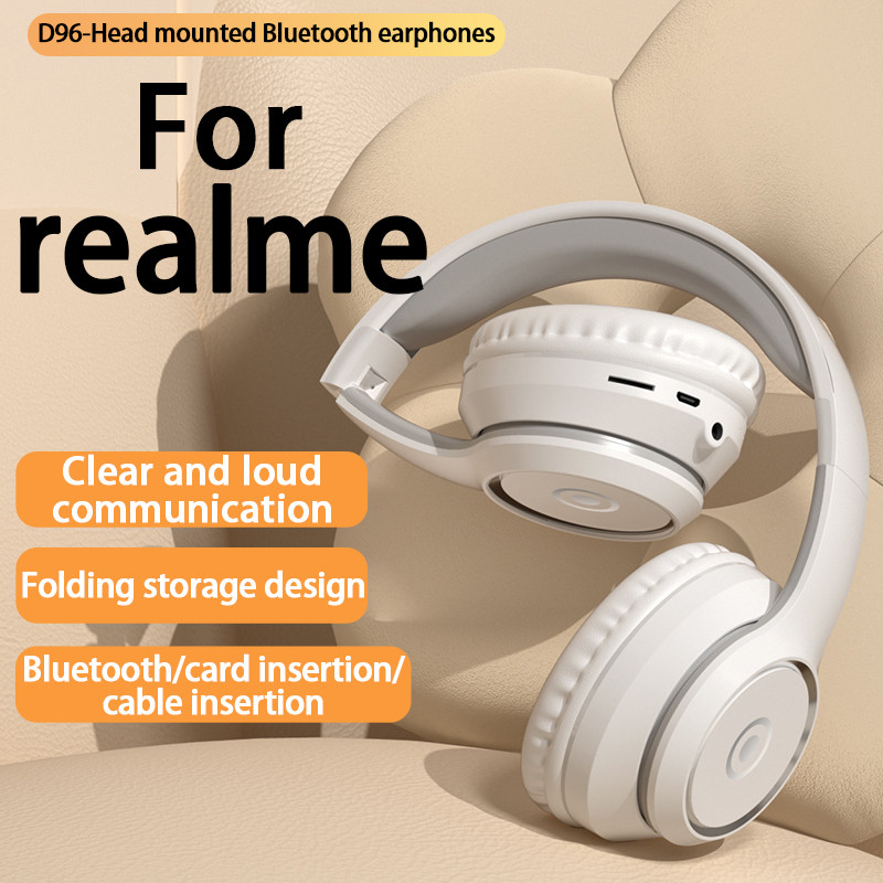realme-Exclusive Bluetooth wireless earphones Foldable noise cancelling Headset hifi gaming headphones with mic sports earphones