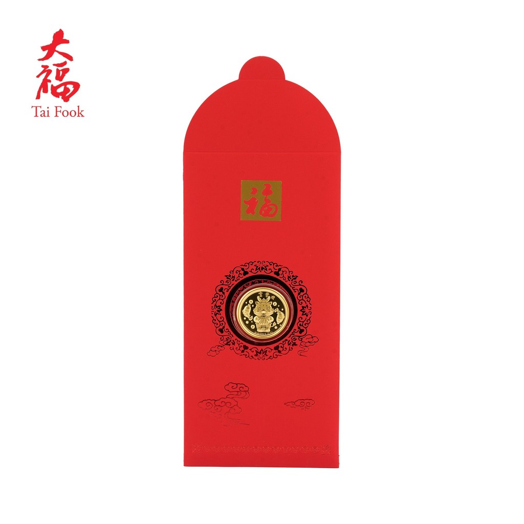 999/24K Gold Bar Red Packet - Wealth Dragon Gold Coin PGJC180080