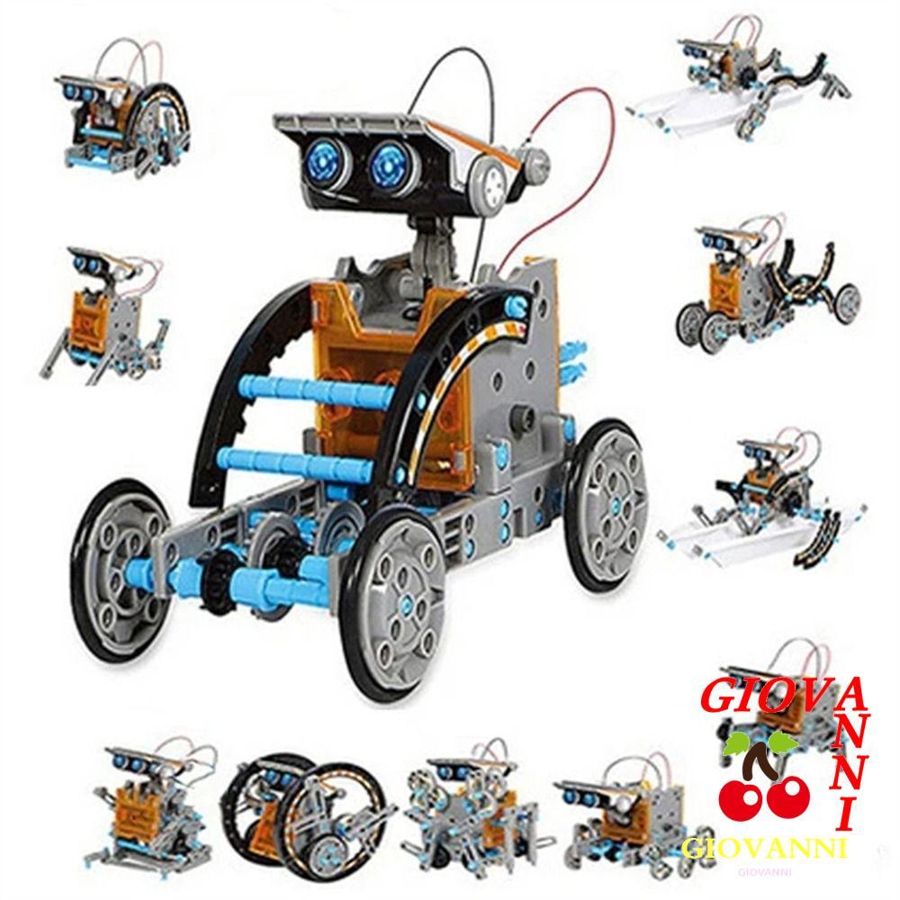 GIOVANNI Solar Robot Toy, 12 in 1 Solar Powered Science Experiment Toy, Children Gifts DIY Building Technological Gadgets Scientific Toy Education Robots Building Blocks