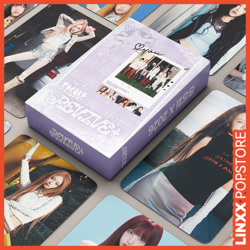 LINXX 55PCS REVIVE Series Lomo Cards IVE Kpop Girl Group Photocards Set Fans Collection Cards Idol Merchandise Holiday Gift Star Memorabilia Photo Collectibles