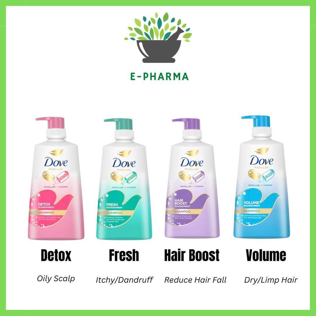 Dove Shampoo - Deox Nourishment/Fresh Nourishment/Hair Boost/Volume & Nourishment