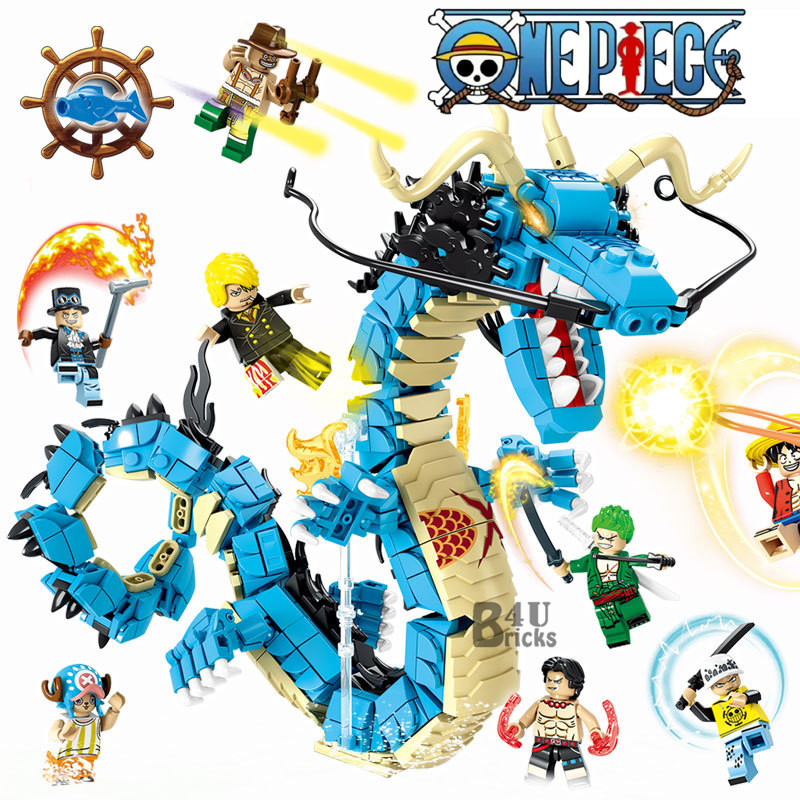 One Piece Kaido Dragon Form Building Blocks Set, Anime Figure Bricks Model, Compatible with Lego, Luffy DIY Assembly Toy for Kids, Collectible Gift for One Piece Fans