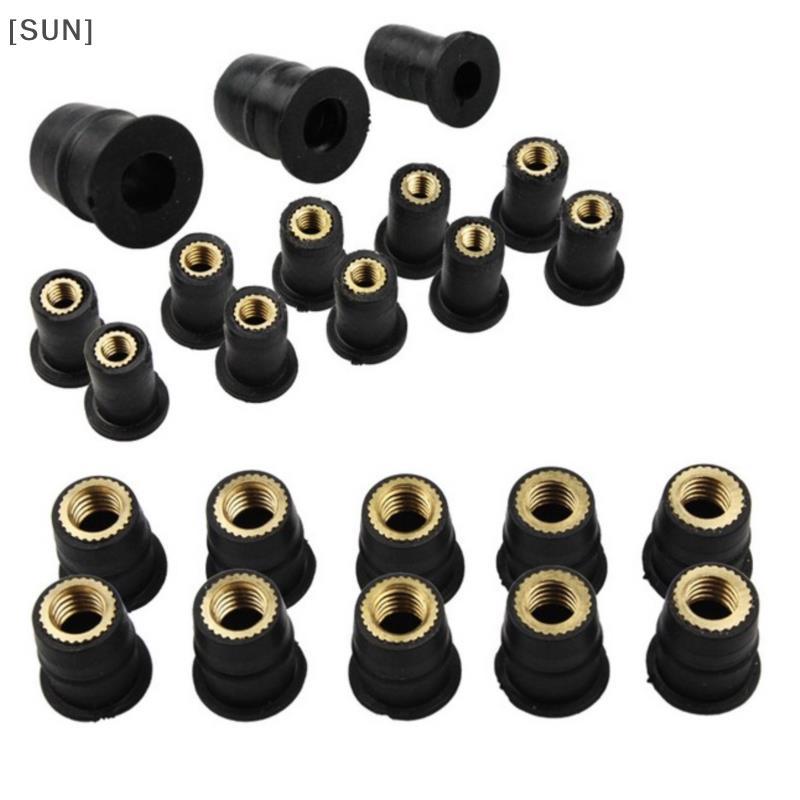 [SUN] 10PCS Motorcycle For M4/M5/M6 Rubber Well Nuts Riding Accessories Fastener Goods null