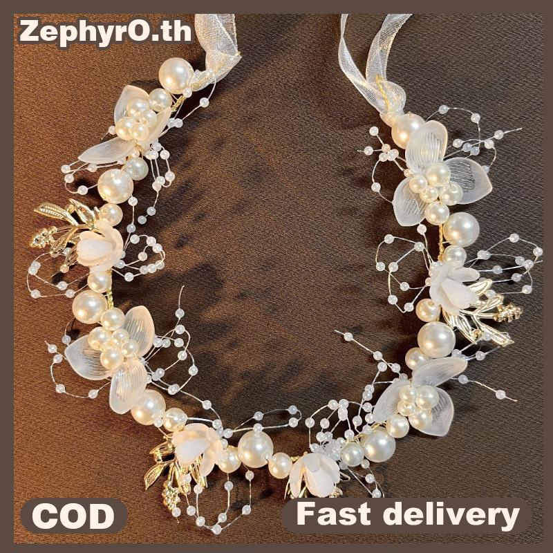 null Elegant Girls  Imitated Pearl Hair Headdress Baby Girls Flower Wreath Bride Garland Head Hoop Wedding s Hair null