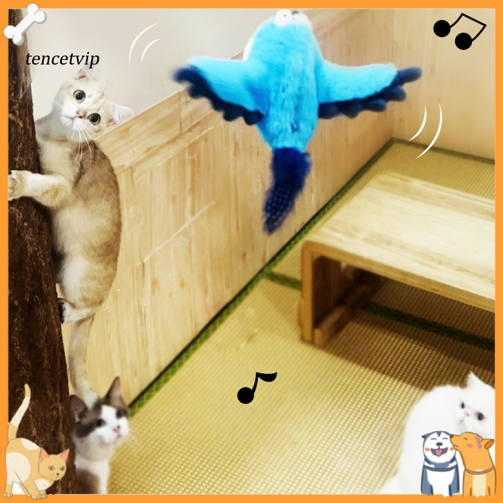 Plush Flapping Bird Cat Toy Chirping Cat Toy Flapping Bird Cat Toy with Chirping Sounds – Rechargeable Plush Sparrow with Catnip for Cats’ Play Exercise for Southeast