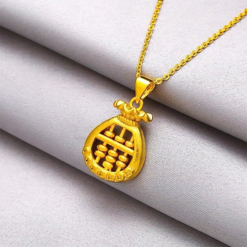 916 gold Money Bag Abacus Pendant /916  Gold Lucky Pendant/charm gold 916