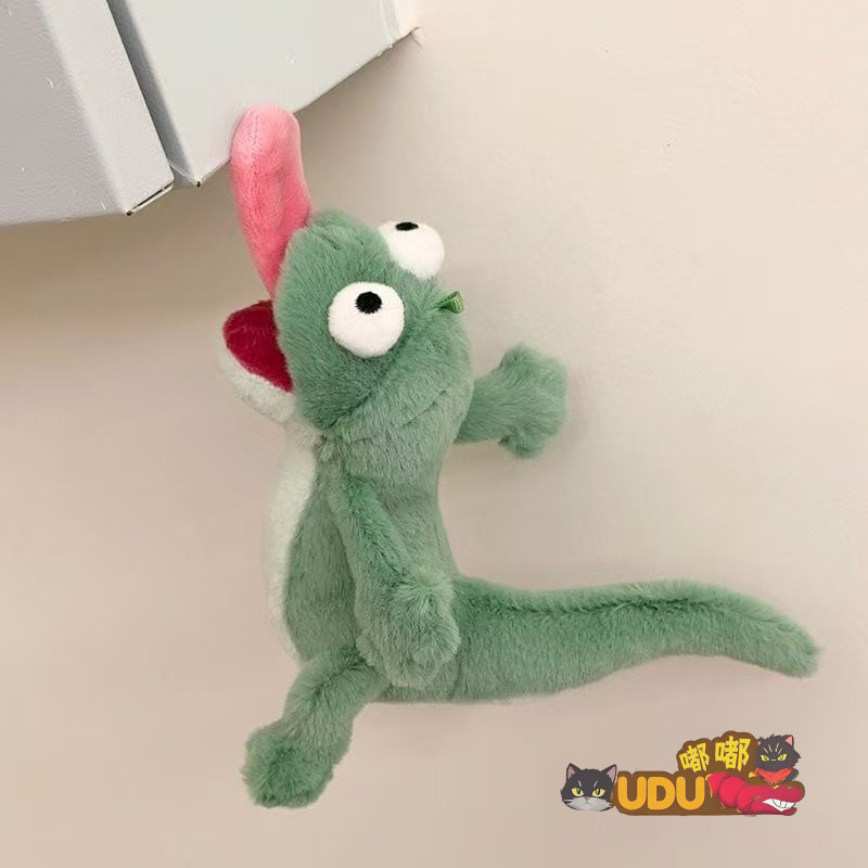 Fast deliveryBeaver Transformation Plan Same Style Sounding Lizard Plush Toy Abstract Lizard Keychain Decompression Toy Tongue Out Magnetic Lizard Doll Movie Merchandise Friend Gift