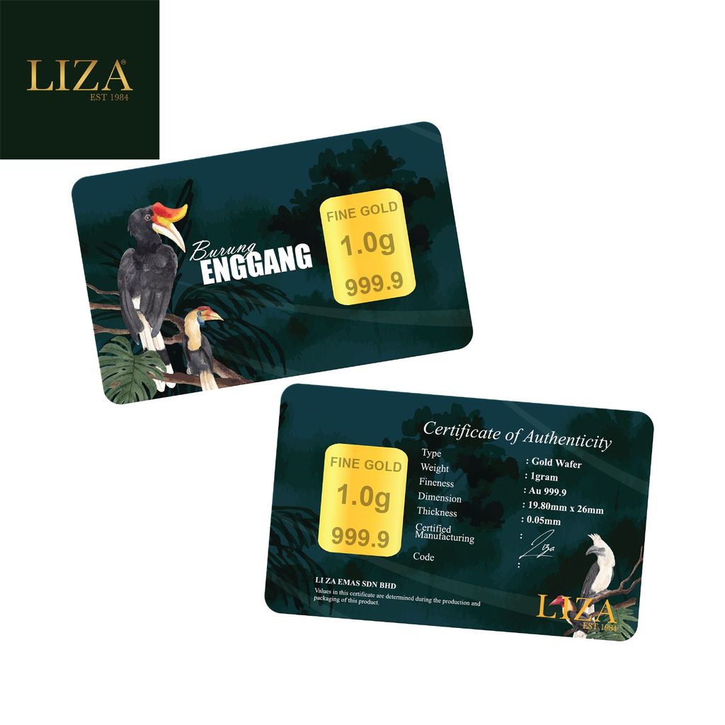 LIZA 1g 999.9 Gold Bar (Burung Enggang)