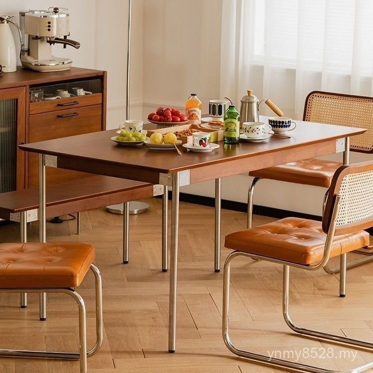 Japanese Style Household Dining Table Nordic Retro Combination Collection Chair Rectangular Solid Wood Dining Table Small Apartment 9409 People NEW8
