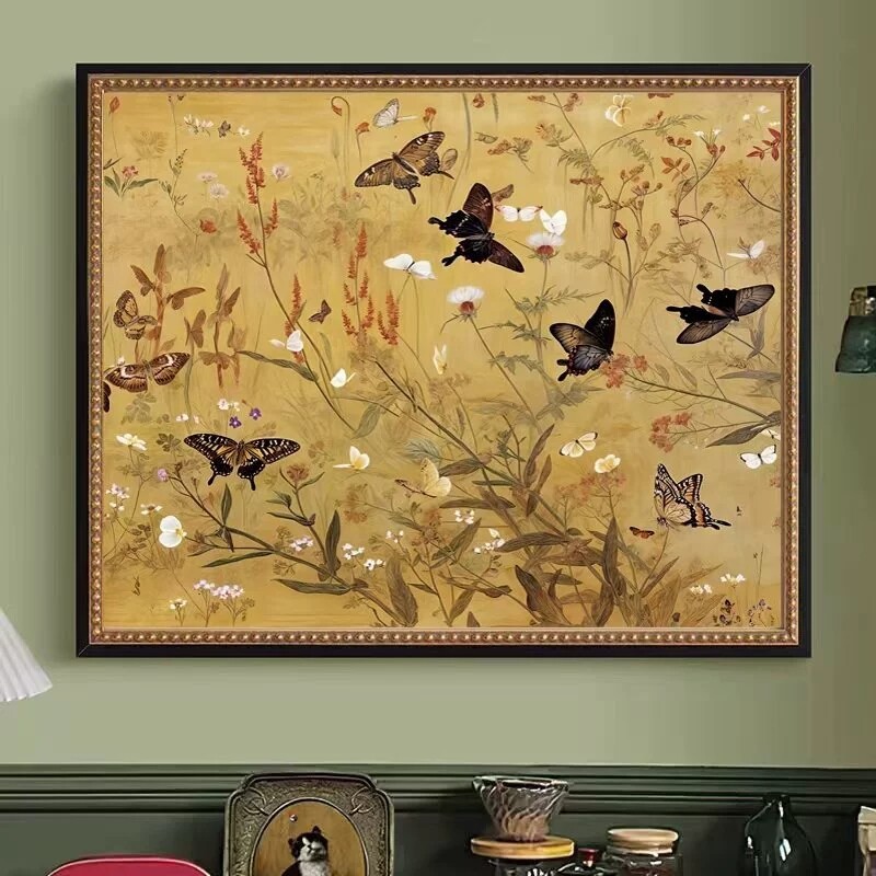 DIY Cotton Thread 11CT Printed Precision cross stitch Ancient-style butterfly Living room bedroom Cross Stitch Kits Embroidery Needlework