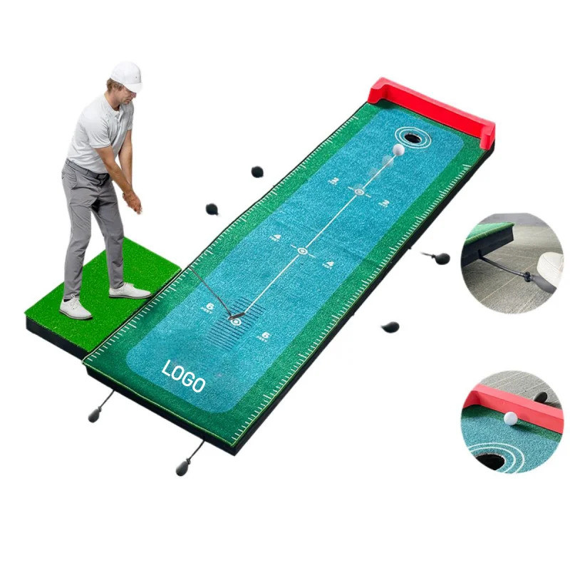 Indoor Putting Green with Ball Return Golf Adjustable Practice Training Equipment Putting Mat for Home Office