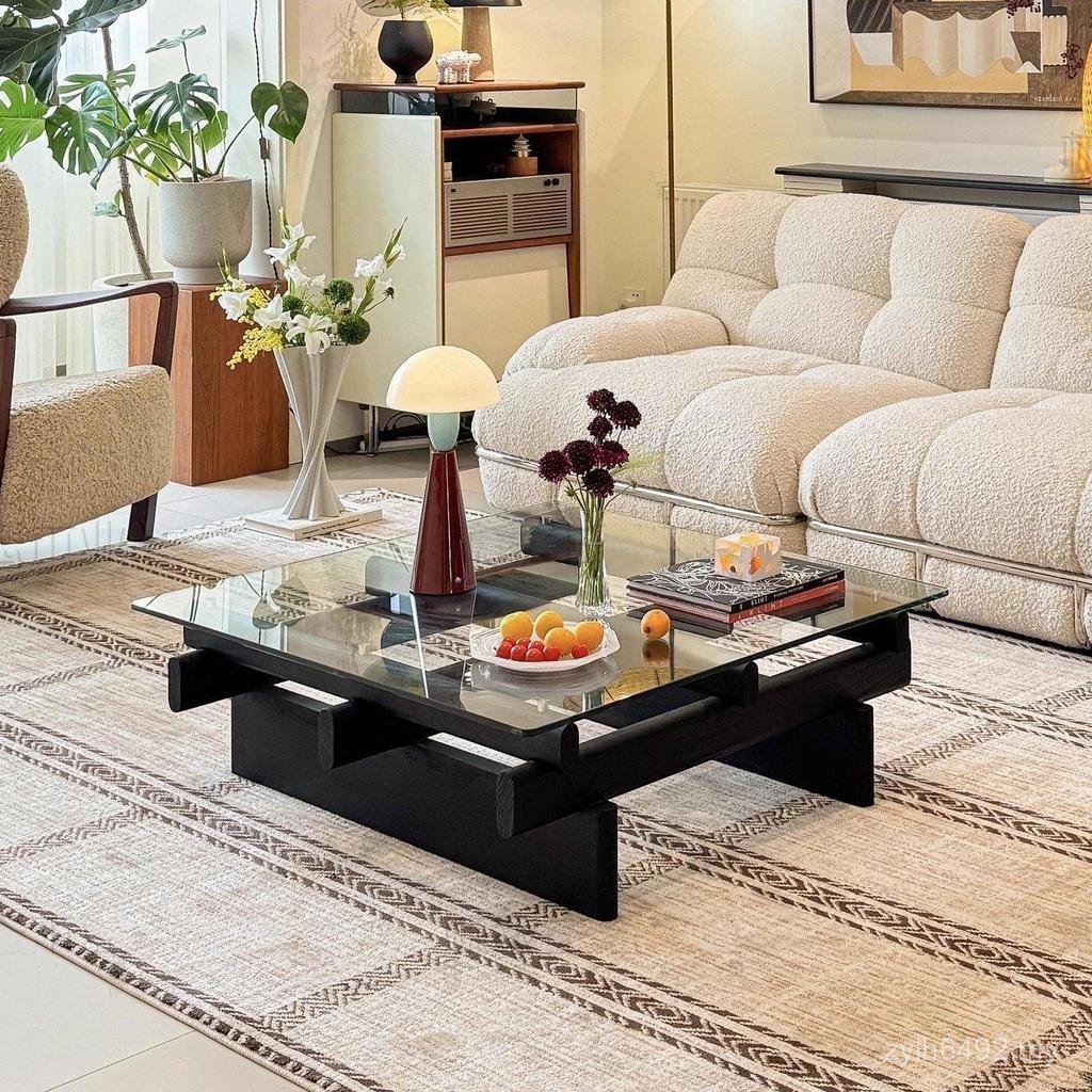 Coffee Table Living Room Extremely Log Coffee Table Style Solid Wood Table Rectangular Designer Small Table Jane Coffee Glass INKU
