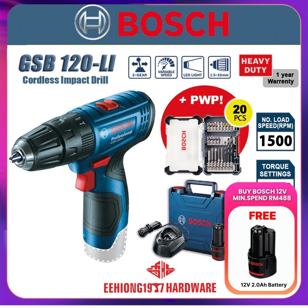 BOSCH GSB 120-LI GEN 2 12V Professional Cordless Impact Drill GSB120 GSB120 GSB 120 DRILL