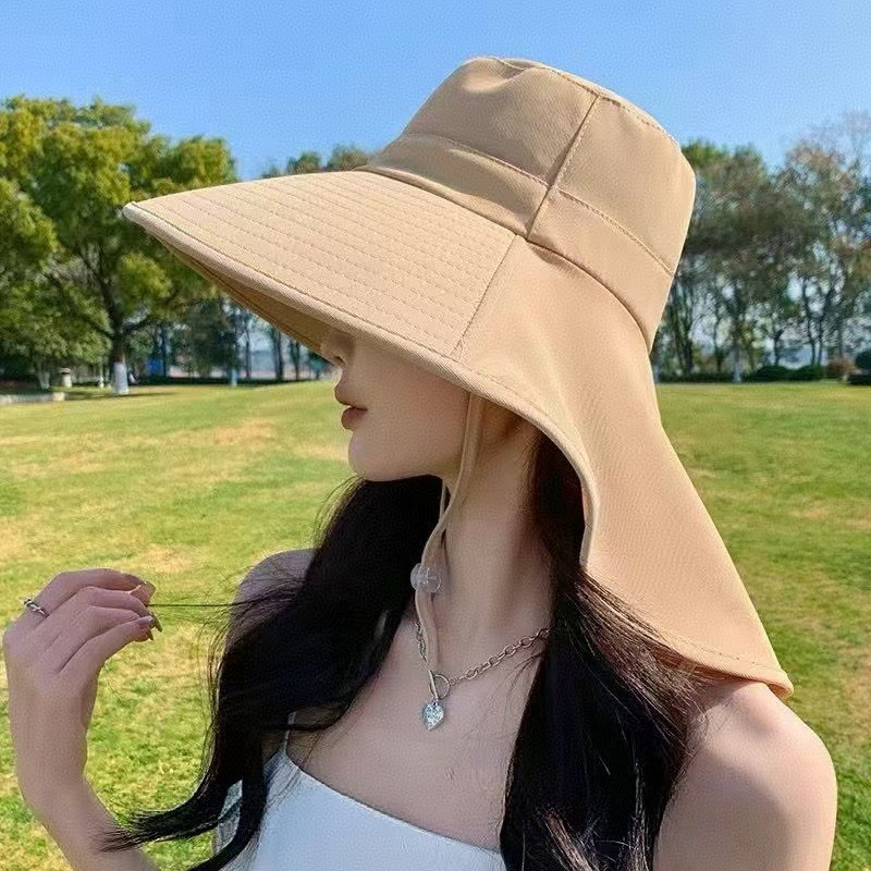 Big Brim Sunscreen Hat Female 2026 New Style Ultraviolet-Proof Waterproof Face-Covering Shawl Sun Hat Cycling Sunshade