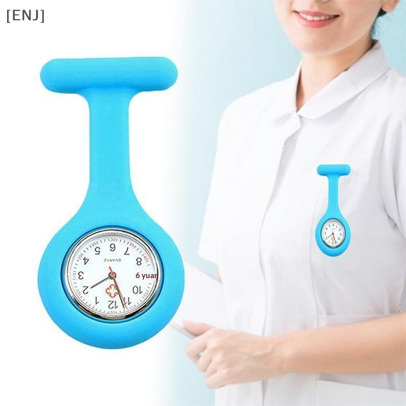 [ENJ] Women  Nurse Watch Silicone Poet Brooch Quartz Movement Chest Watch for Healthcare and Hospital Use null