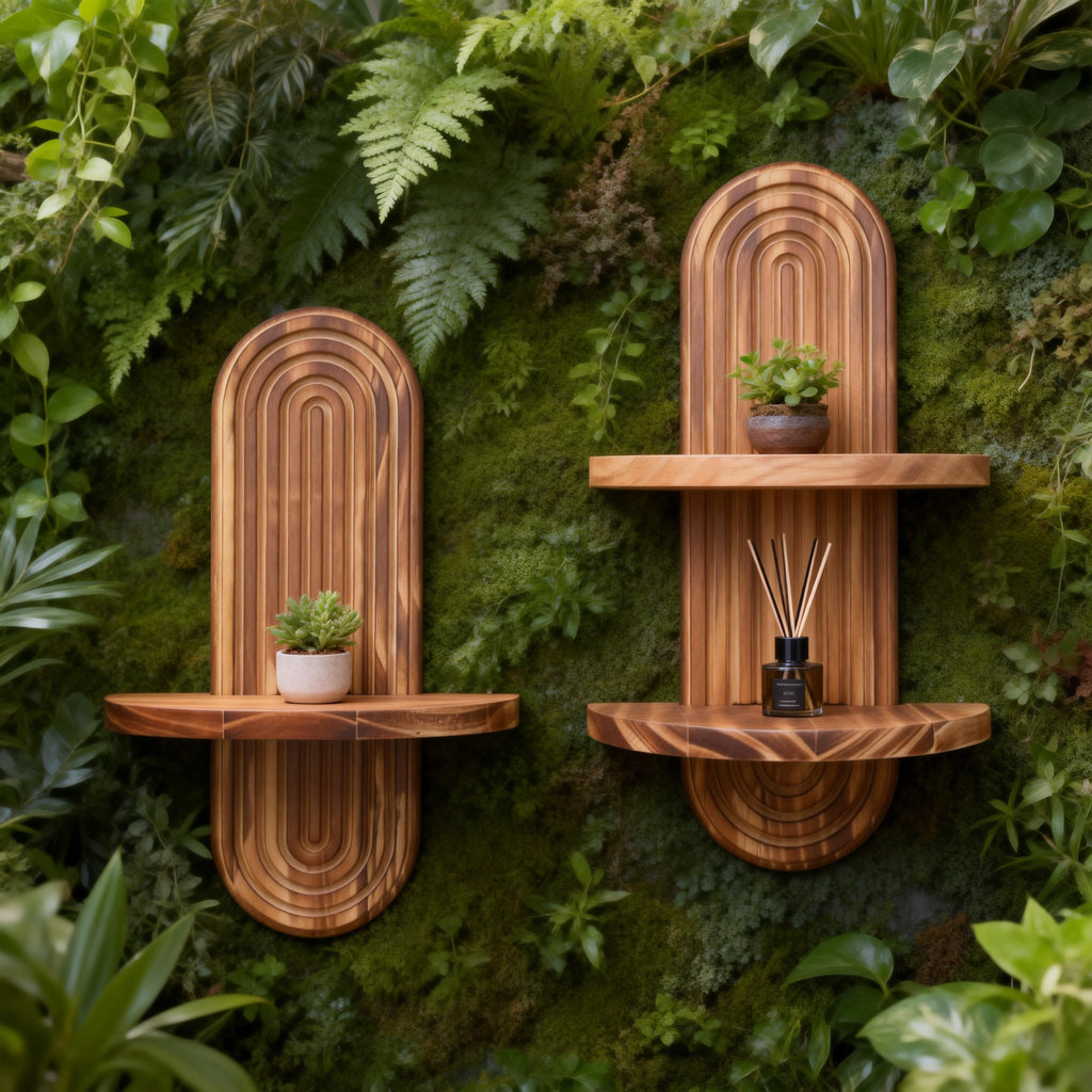 Italian Style Solid Wood Floating Shelf - Handcrafted Wooden Wall Shelf for Living Room, Bedroom, Bathroom | Rustic Home Decor, Books & Display (Natural Wood Finish)