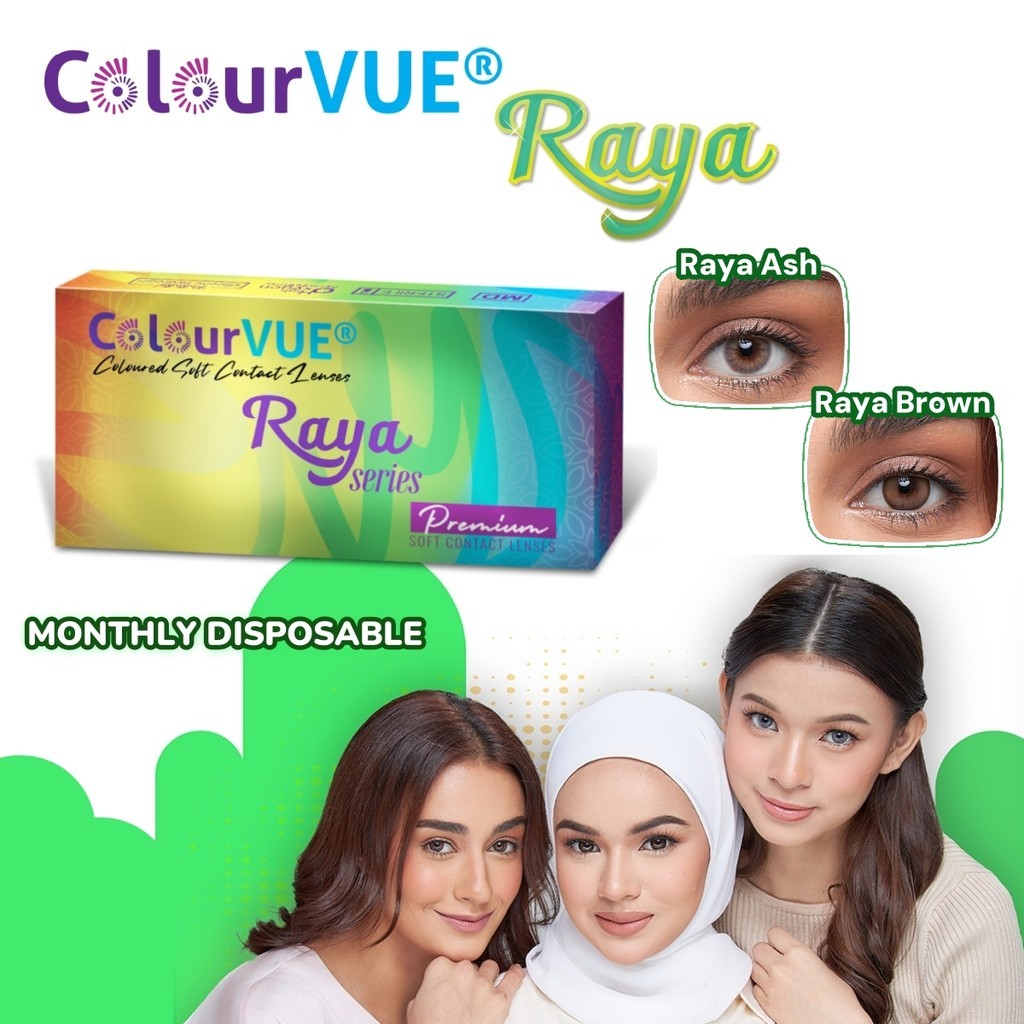 ( 2 PCS) Maxvue ColourVUE Raya Silicone Hydrogel Monthly Disposable Cosmetic Color Contact Lenses 1/2
