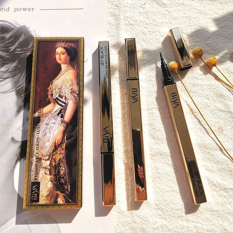 Small gold bar eyeliner waterproof, sweatproof, non-smudged, student novice, beginner, ultra-fine soft hair, har小金条眼线笔防水防汗不晕染学生新手初学者极超细软毛硬头3.15