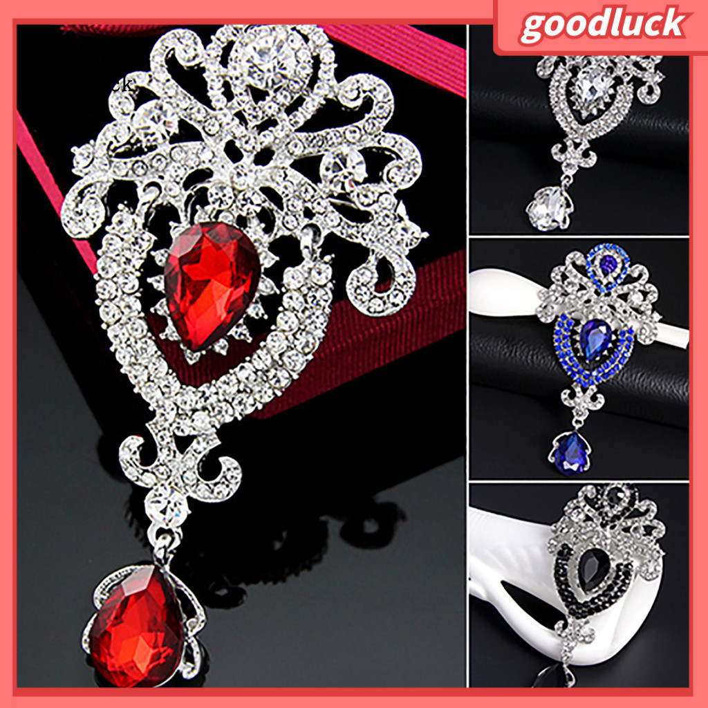 goodluck|  Brooch Exquisite Crown Design Luxury Fashion Diamante Brooch Pin for Holiday