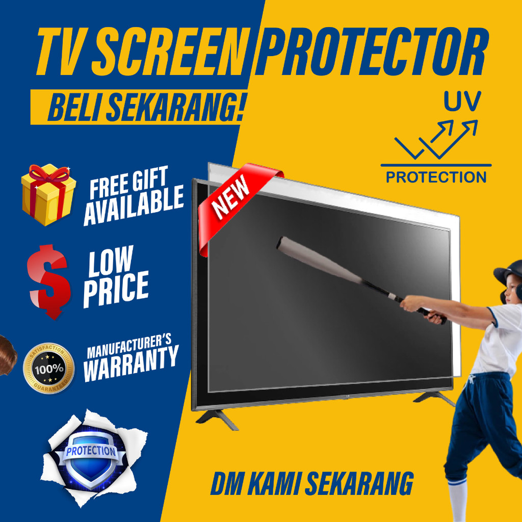 UV screen protector for smart tv android tv 4k tv 43 50 55 60 58 60 65 70 mega skyworth samsung lg dan model lain2 M3