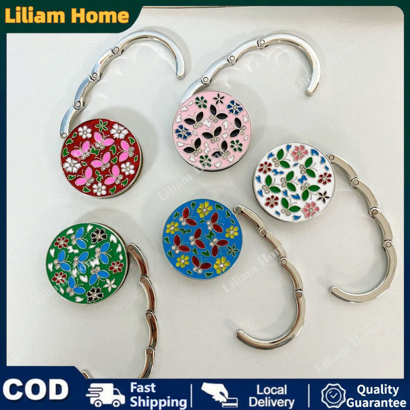 Folding Bag Handbag Hook Purse Tote Flower Shape Metal Bag Table Hanger Holder